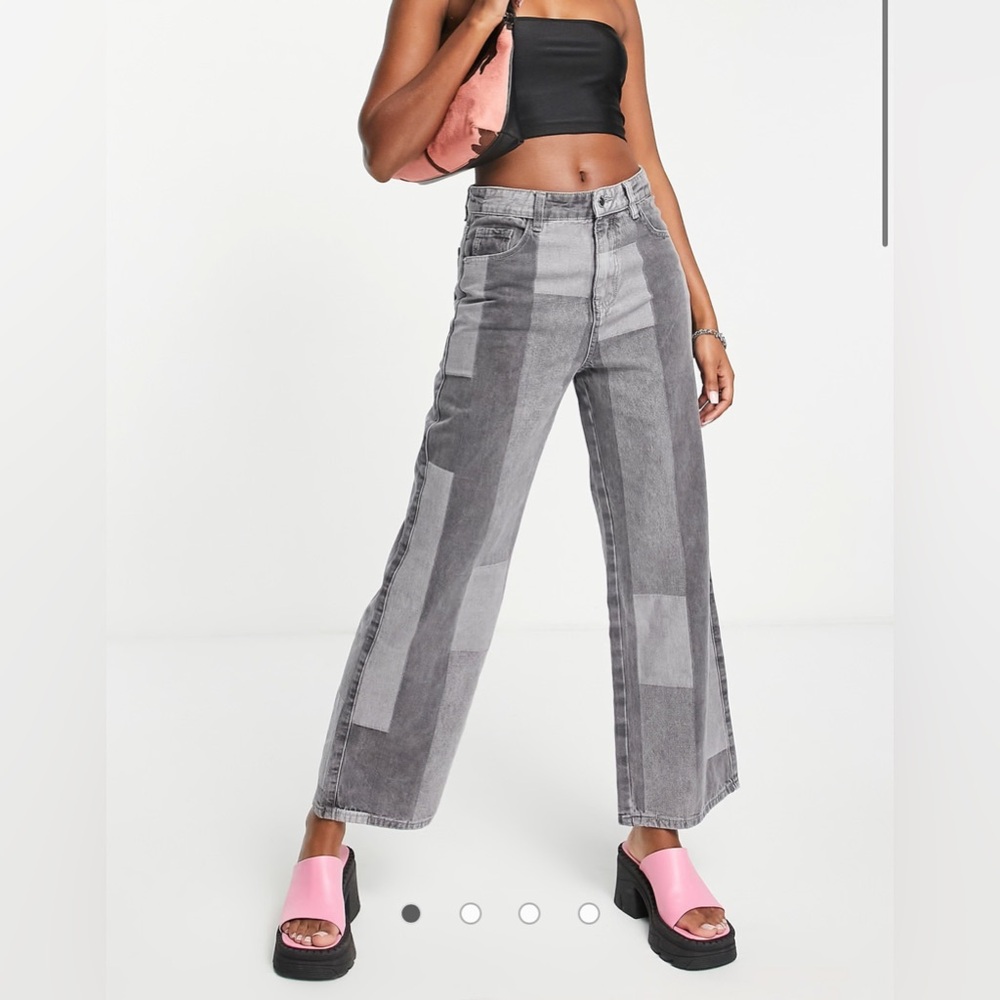 Urban Revivo gray patchwork jeans